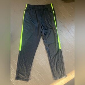 Tek Gear Black Joggers with Neon Green Stripes